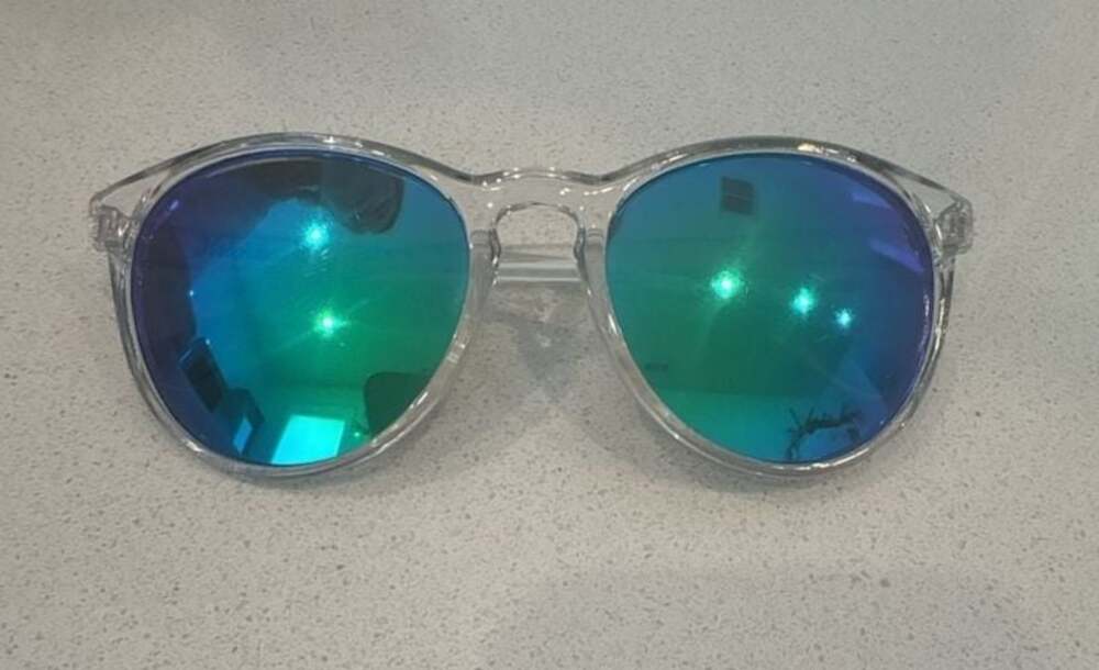 Knockaround Clear Frame Green Mirrored Sunglasses